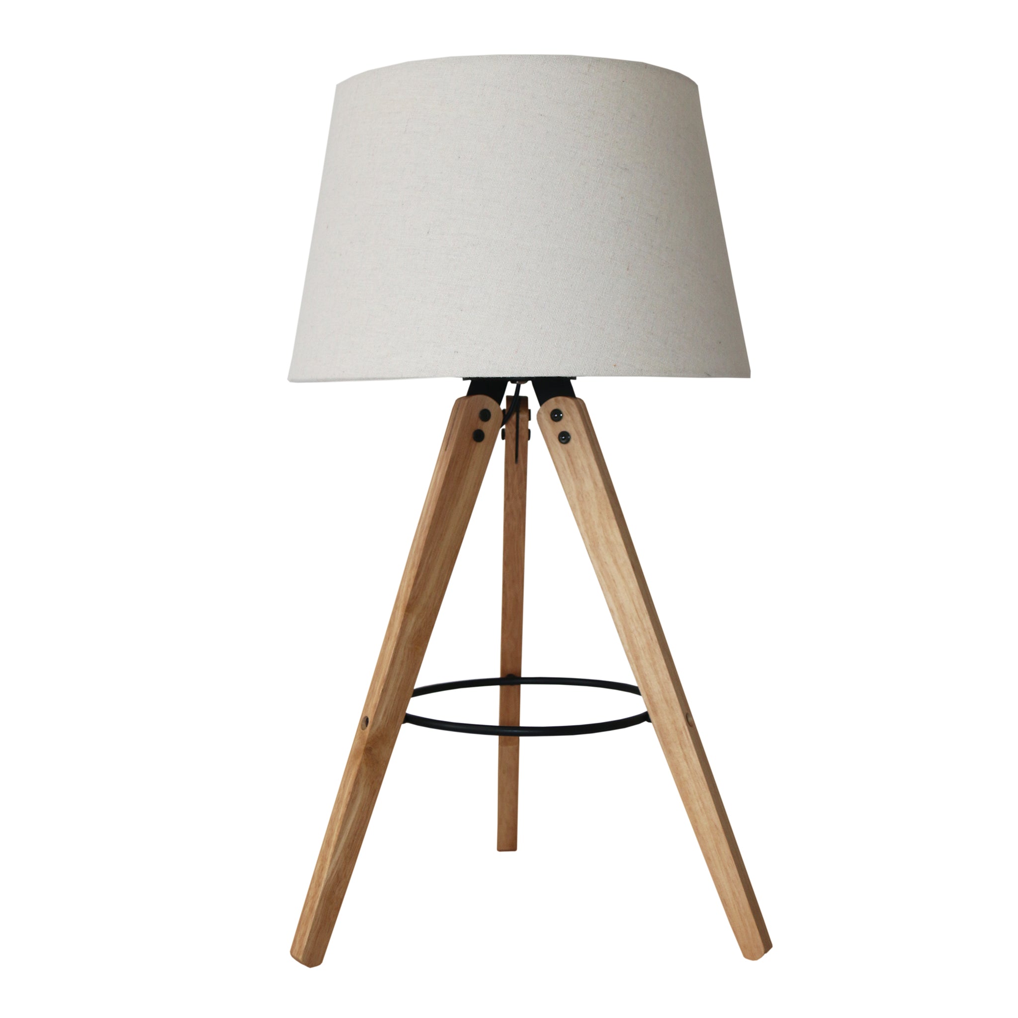 Birch Three Legged Wooden Bar Table Lamp - Natural - Black – Luxury Li