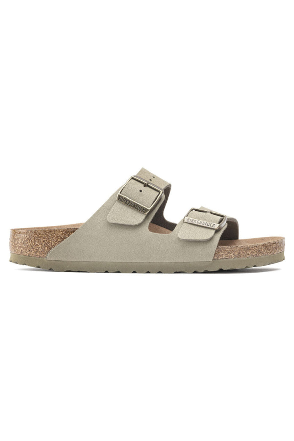 Birkenstock Arizona Vegan Birkibuc Regular Width in Khaki