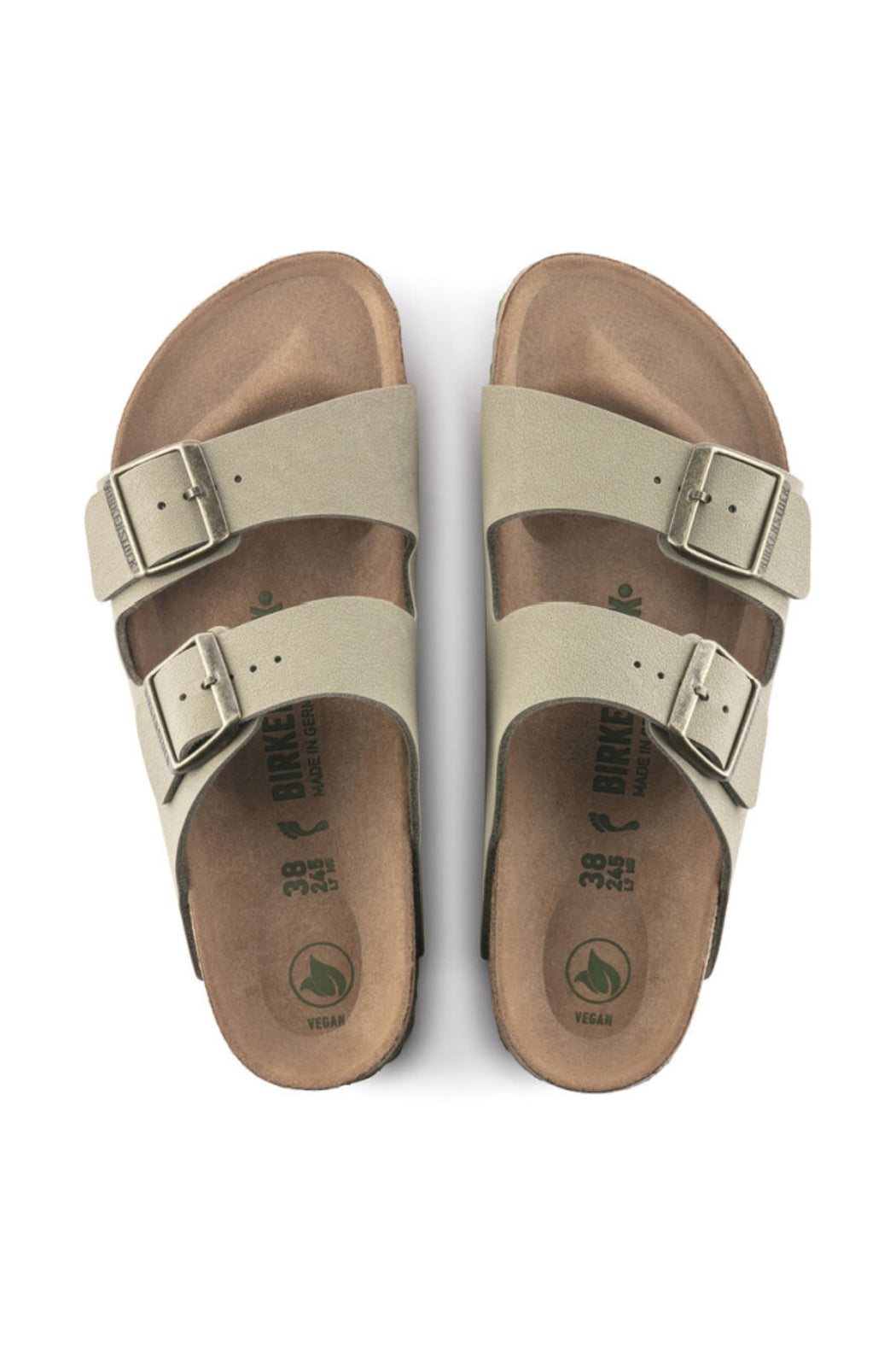 Birkenstock Arizona Vegan Birkibuc Regular Width in Khaki
