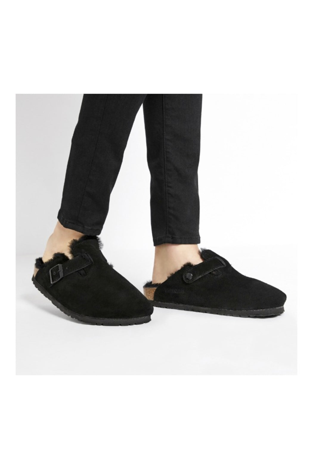 Birkenstock Boston Shearling Regular Width in Black