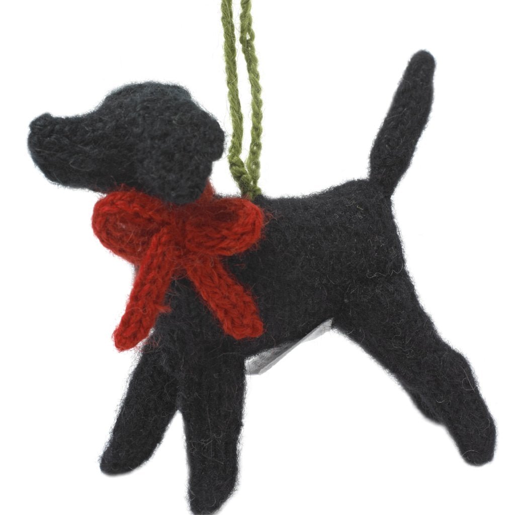 Black Lab Hand Knit Christmas Ornament Arcadia Home
