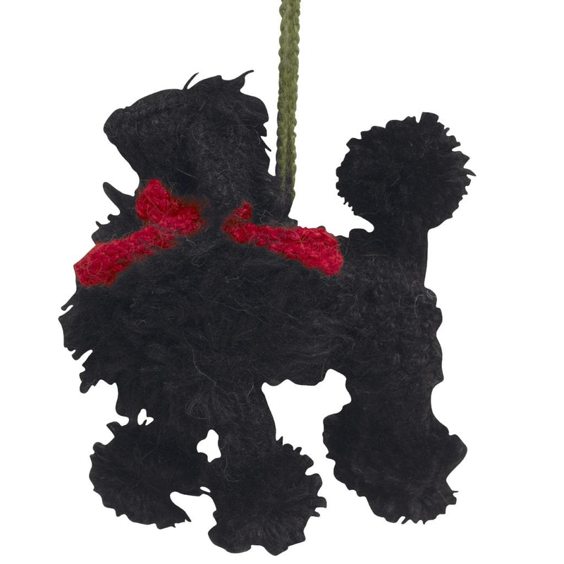 Black Poodle Dog Hand Knit Christmas Ornament Arcadia Home
