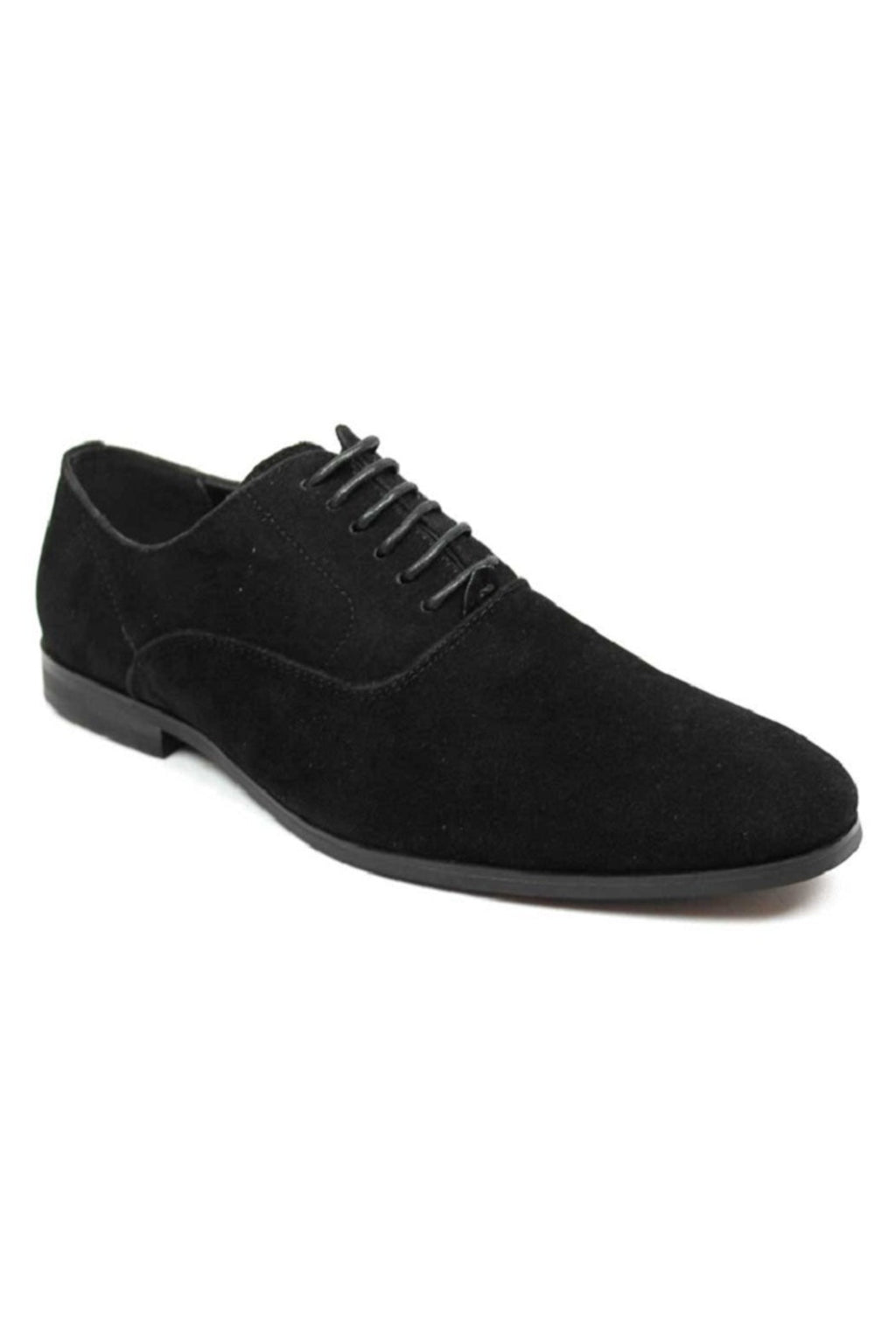 Black Suede Round Toe Dress Shoes