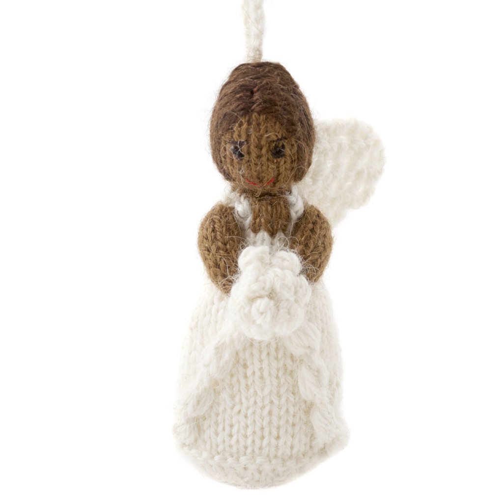 Black/Brown Bride Hand Knit Wedding Ornament Arcadia Home