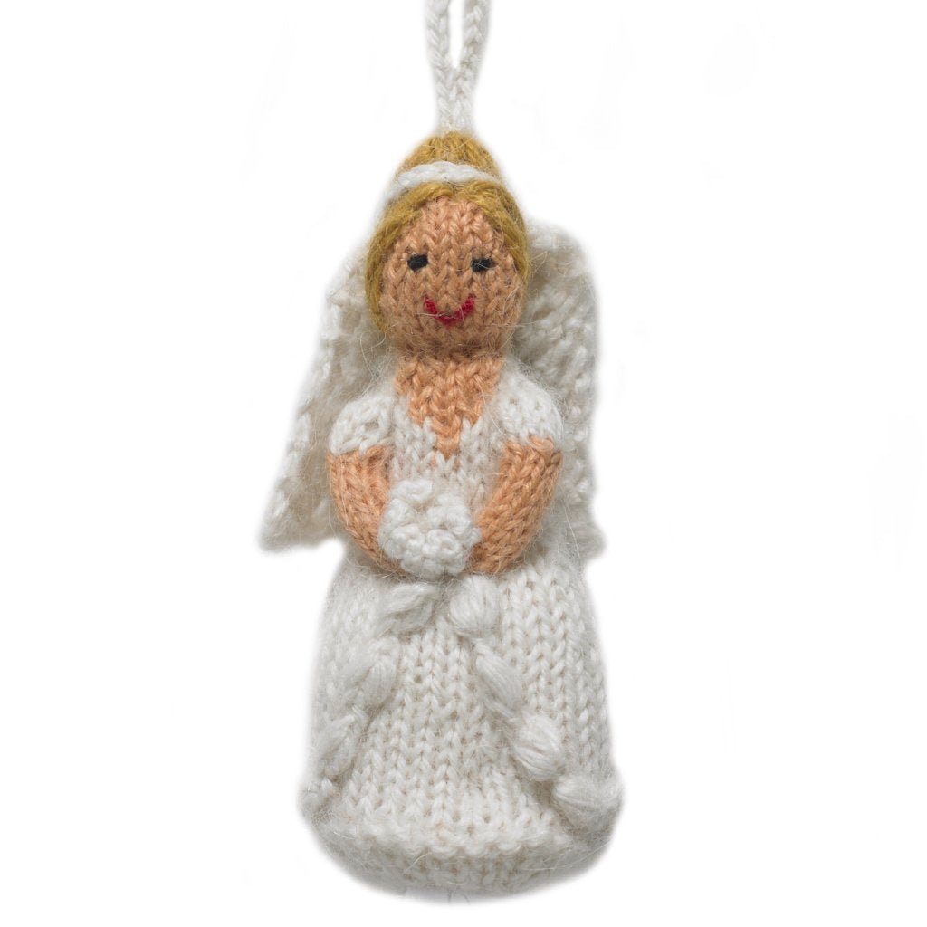 Blonde Bride Hand Knit Wedding Ornament Arcadia Home