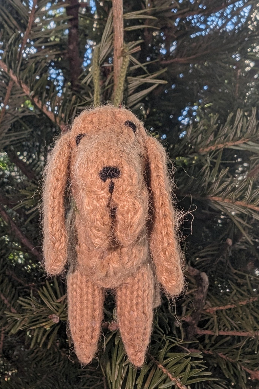Bloodhound Dog Hand Knit Christmas Ornament Arcadia Home