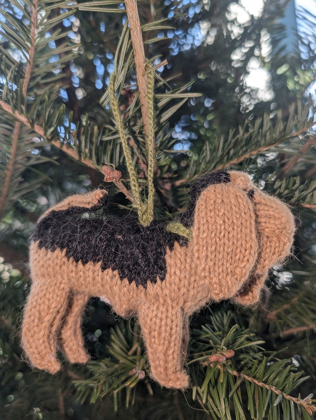 Bloodhound Dog Hand Knit Christmas Ornament Arcadia Home