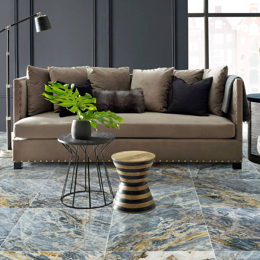 Blue Lagoon Dolomite Exotic Marble Polished Floor and Wall Tile - Large Format - Livfloors Collection