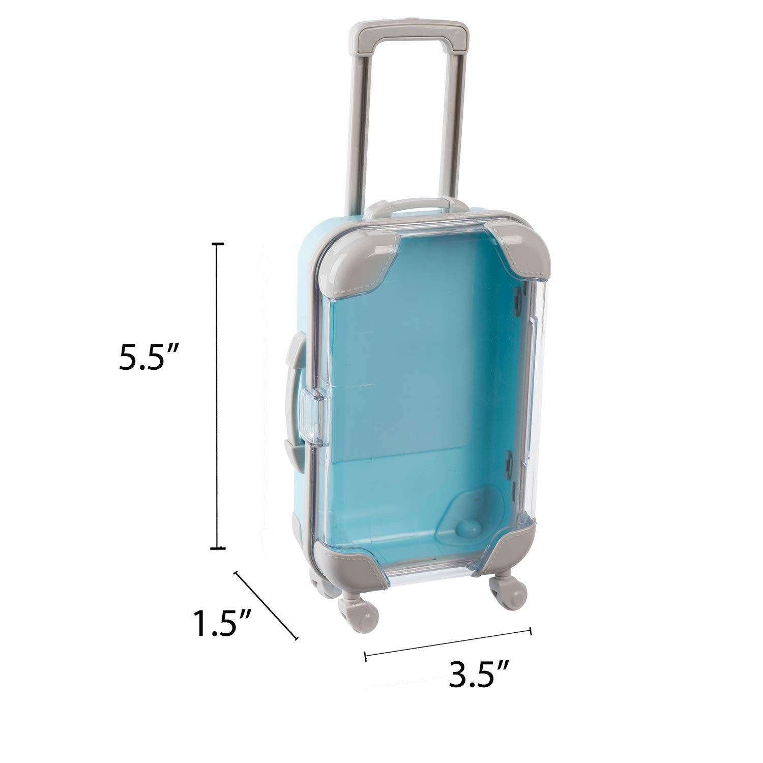 Mini Suitcase 5.5"X3.5"X1.5" Blue Candy Box