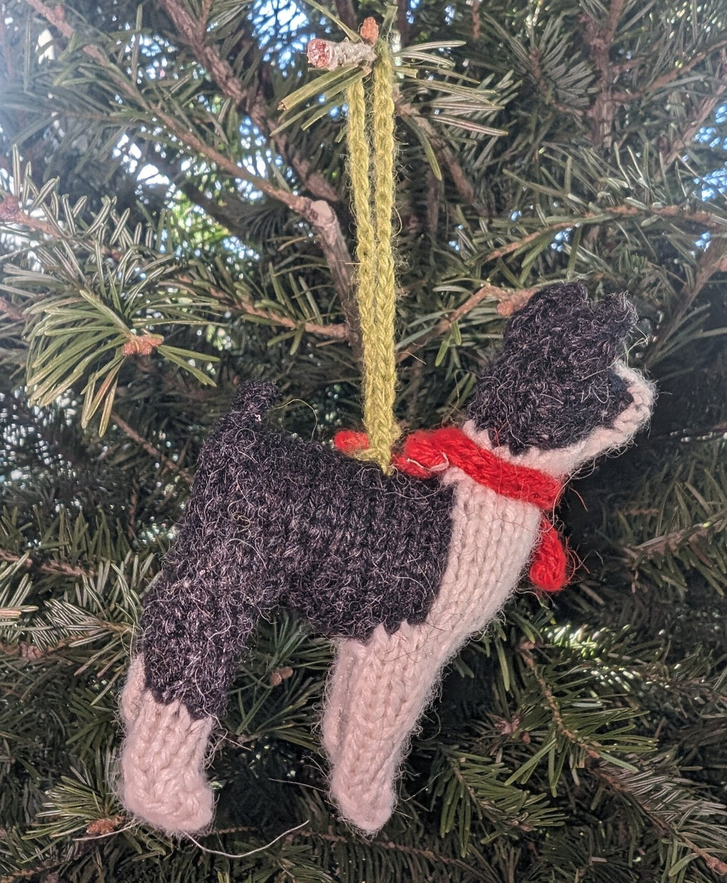 Boston Terrier Hand Knit Christmas Ornament Arcadia Home