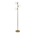 Brilliance Modern Gold Brush Floor Lamp, Opal Glass Shades and Round Metal Base