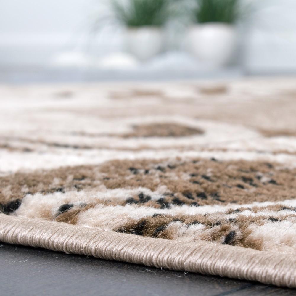 Brown Beige Designer Rug for Living Room