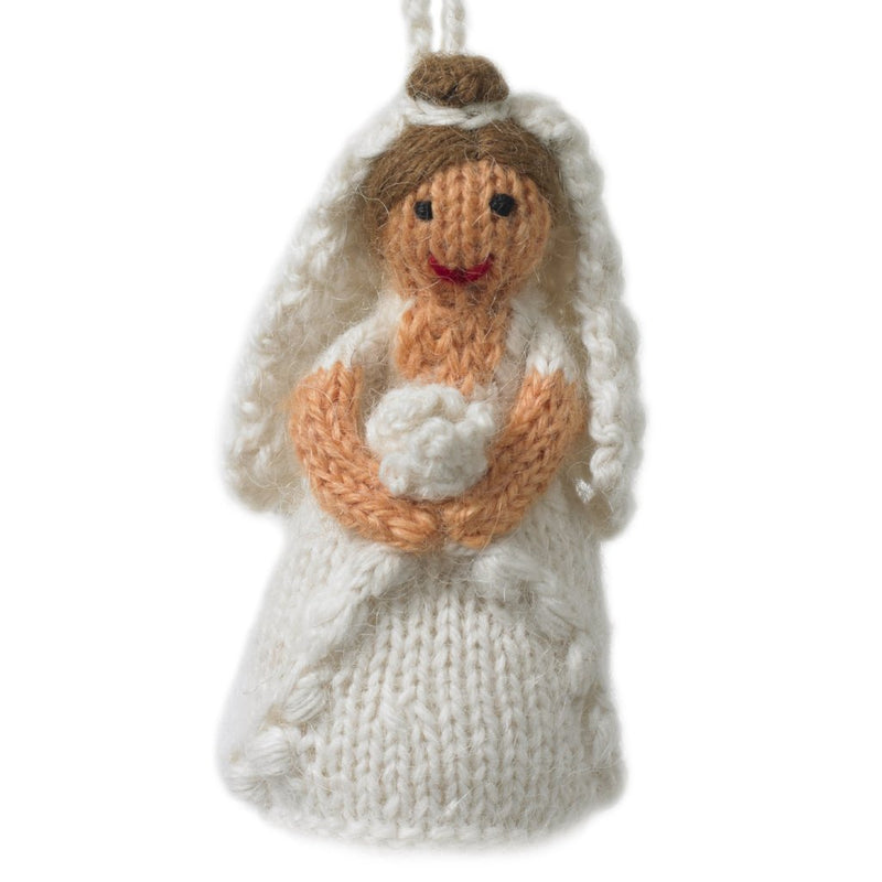 Brunette Bride Ornament Hand Knit Wedding Ornament Arcadia Home