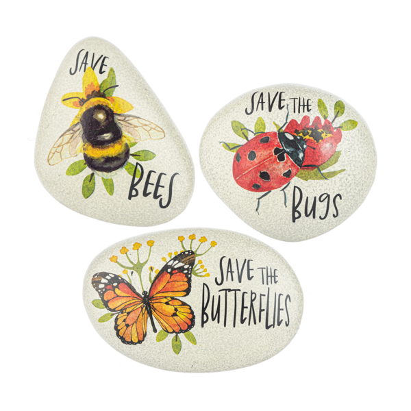 Bug Message Painted Art Rocks | Hand-Painted Nature-Inspired Decorative Stones