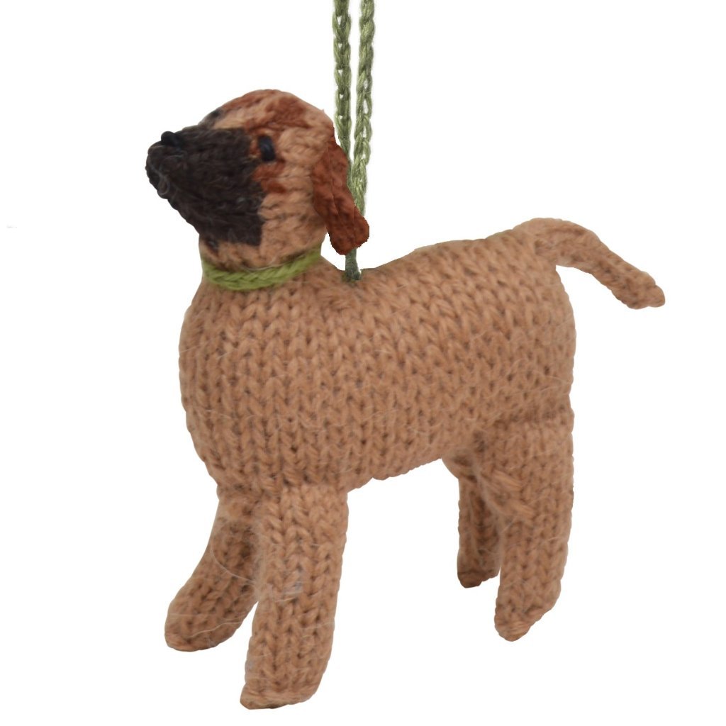 Bullmastiff Hand Knit Christmas Ornament Arcadia Home