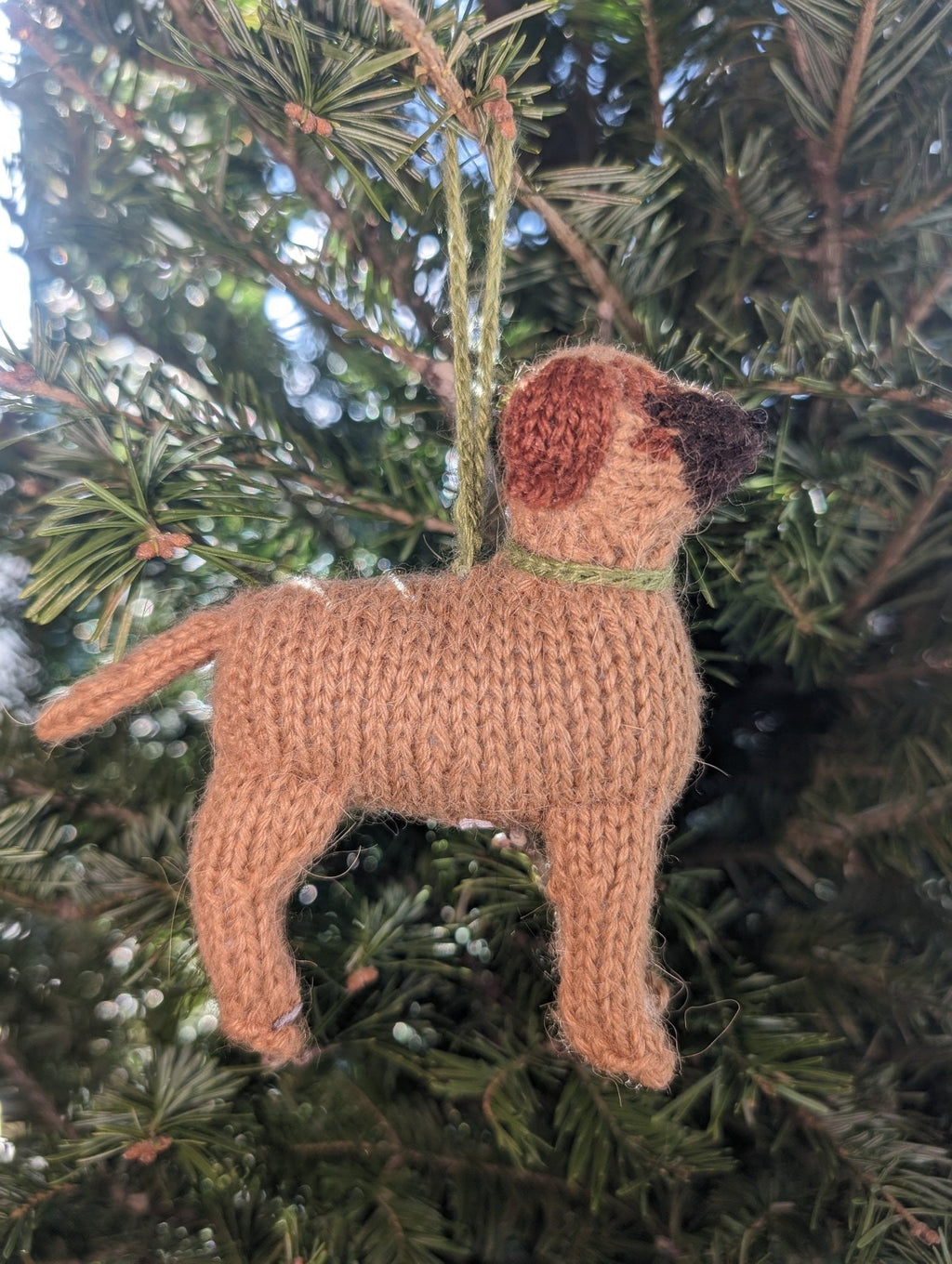 Bullmastiff Hand Knit Christmas Ornament Arcadia Home