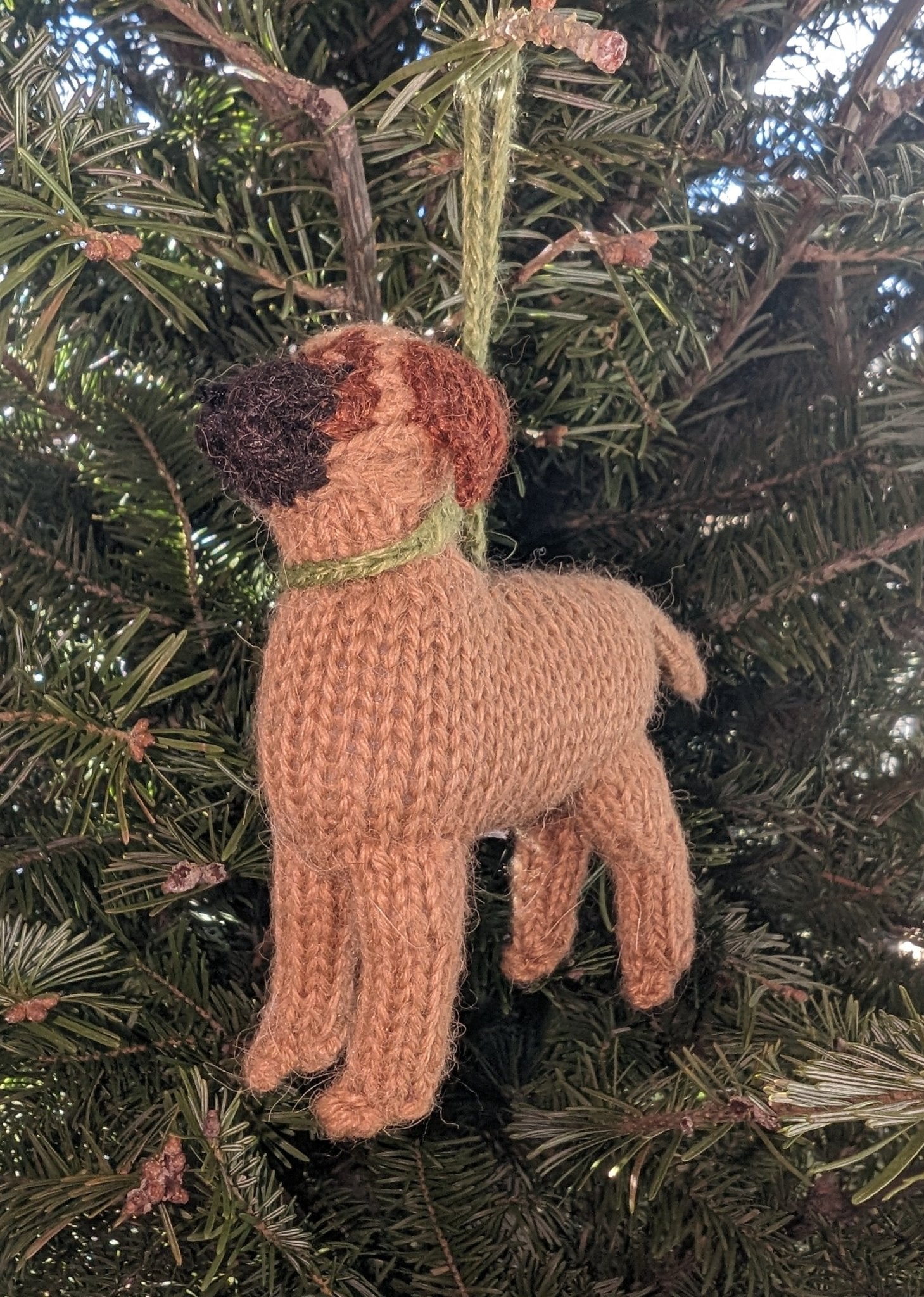 Bullmastiff Hand Knit Christmas Ornament Arcadia Home