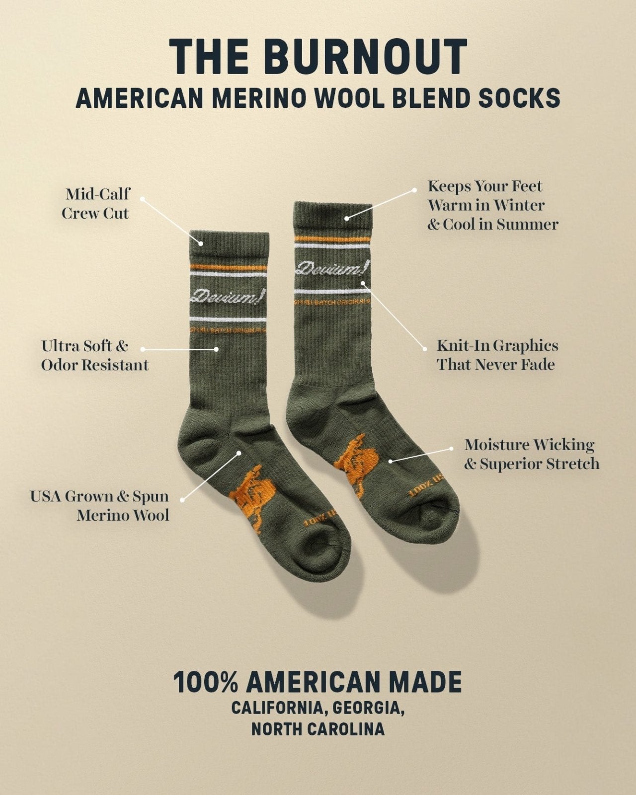 Burnout Merino Sock