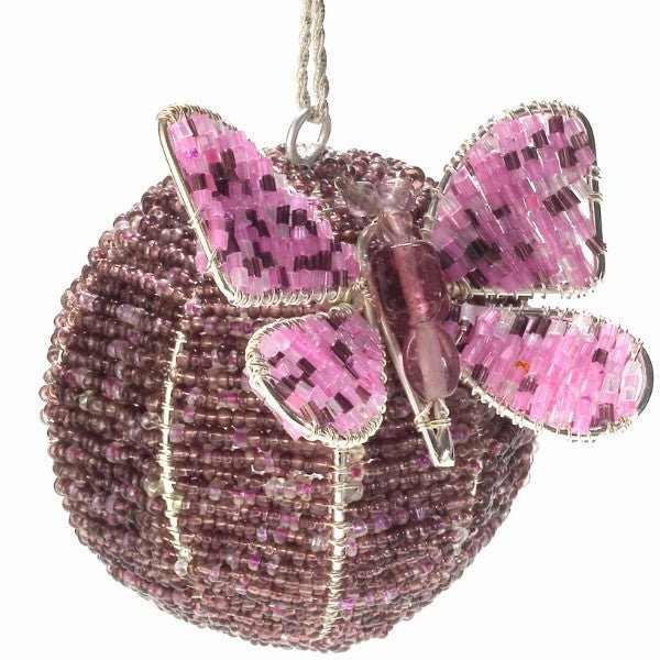 Butterfly Ball Ornament Pink and Purple Arcadia Home