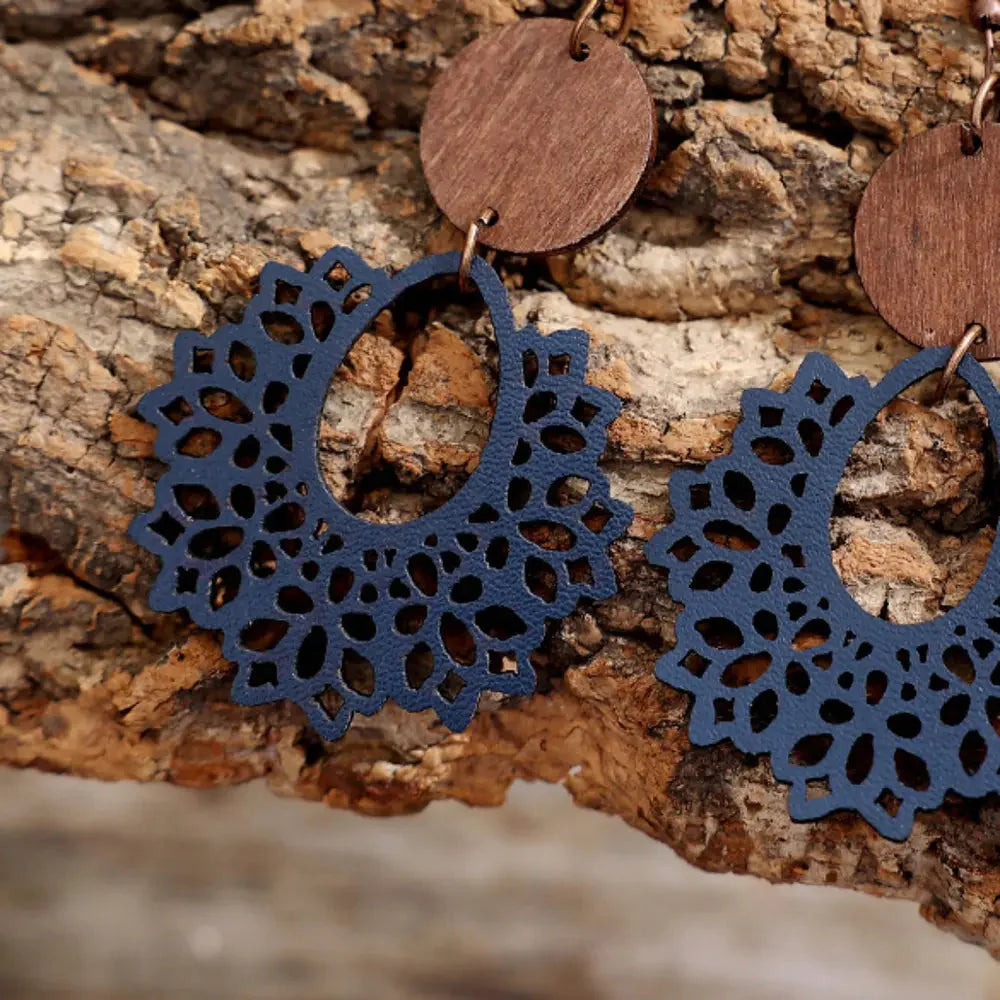 Boho Mandala Geometric Cutout Dangle Earrings