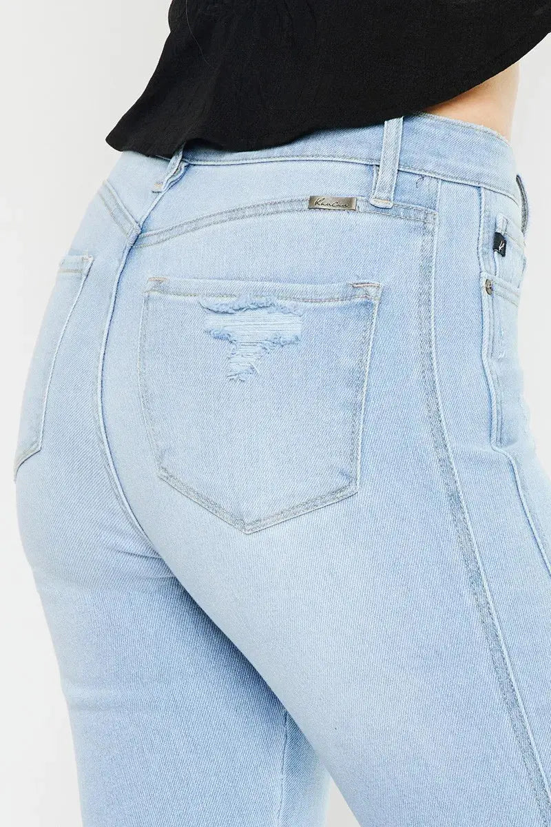 Curvy Kancan High Rise Flare Jeans - Light Wash