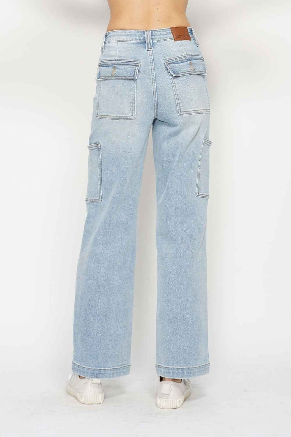 Judy Blue High Waist Straight Cargo Jeans  Women's Jeans - Full Size
