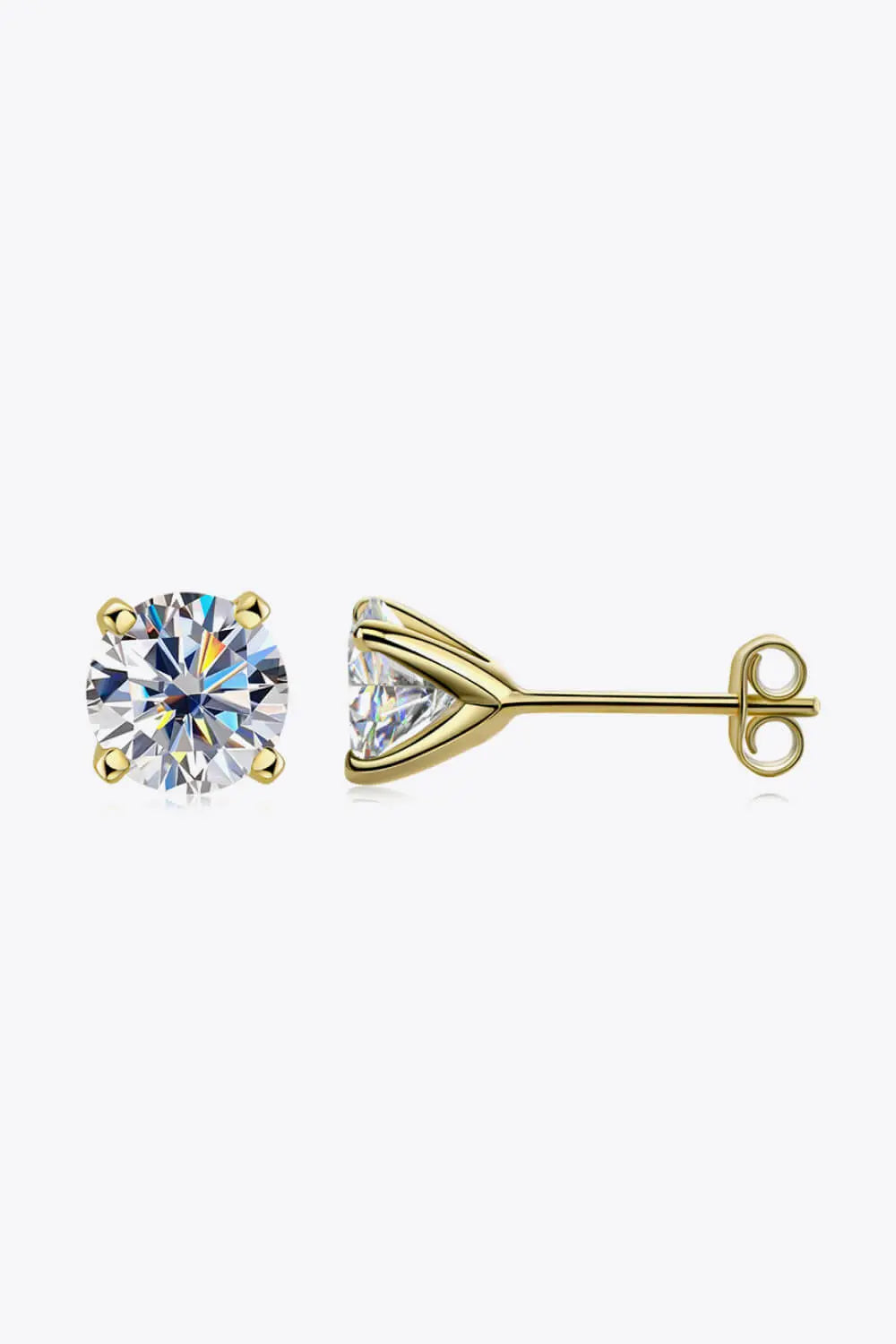 925 Sterling Silver 1 Carat Moissanite Stud Earrings