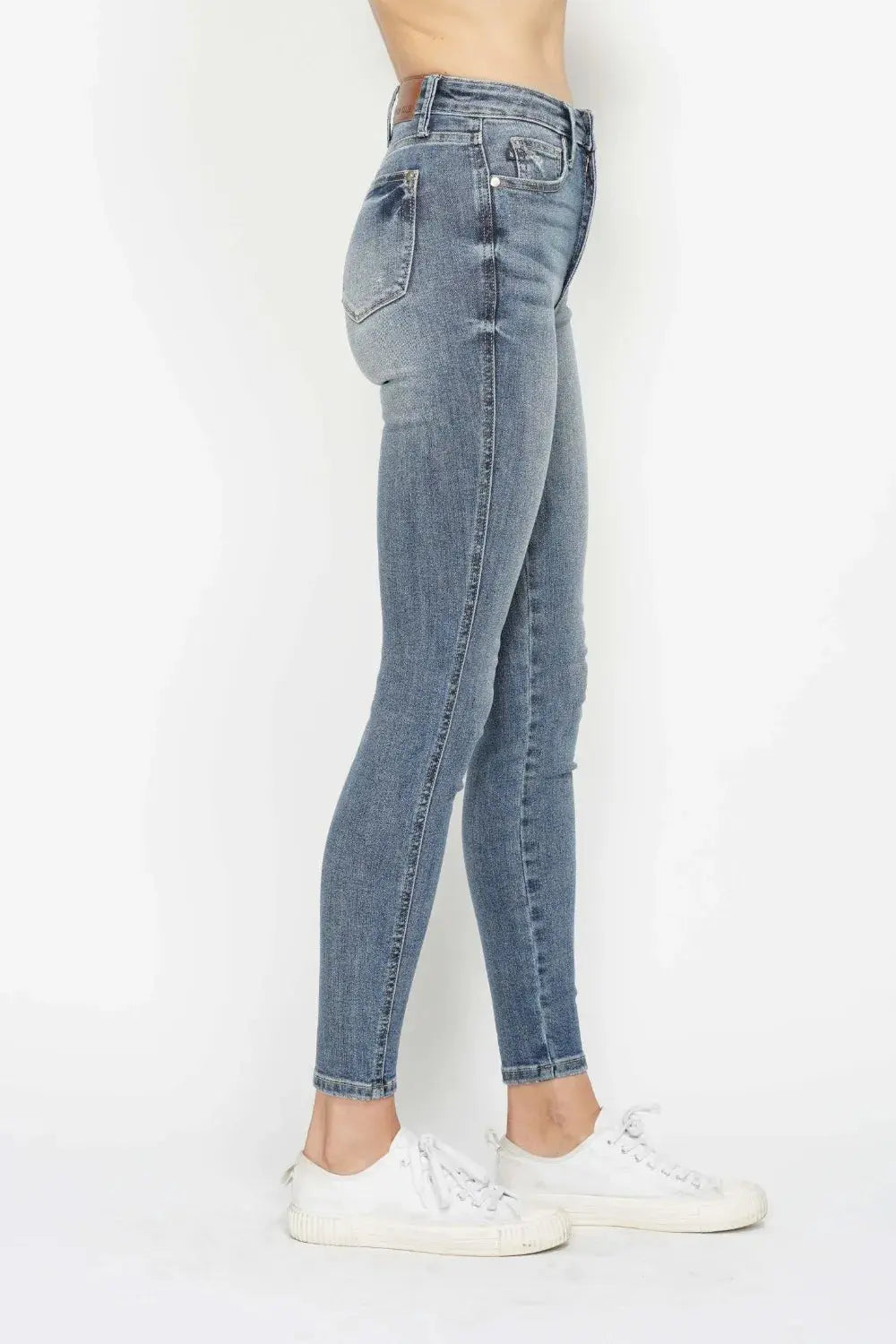 Full Size Tummy Control Contrast Wash Skinny Leg Judy Blue Jeans
