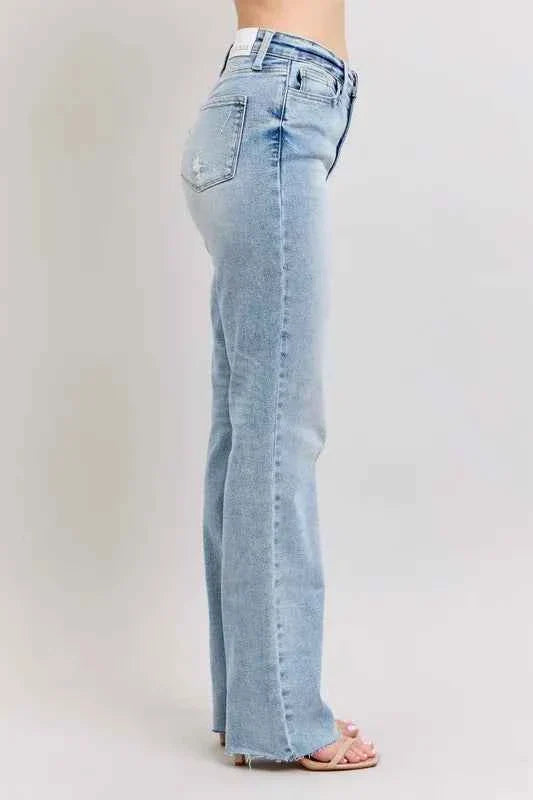 Judy Blue Plus Size Women's Jeans - Full Size Mid Rise Light Wash Dad Jeans