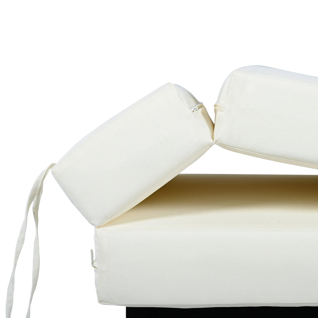 Outdoor Daybed, Patio Rattan Daybed with 5-Position Adjustable Backrest and Removable Cushions & Pillows for Garden, Backyard, Poolside