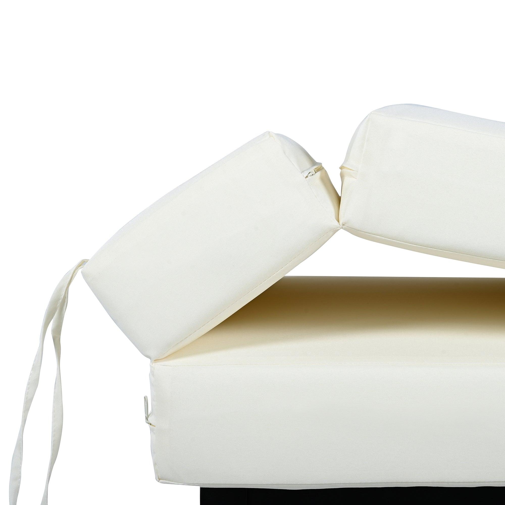 Outdoor Daybed, Patio Rattan Daybed with 5-Position Adjustable Backrest and Removable Cushions & Pillows for Garden, Backyard, Poolside