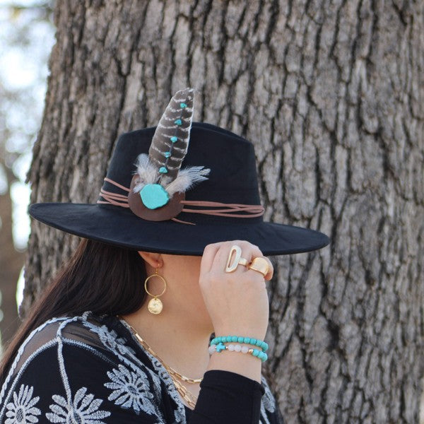 Matte Gold Hoop Earrings with Coin Dangle