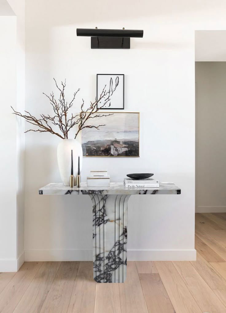 Calacatta Viola Marble Designer Console Polished (W)15" (L)40" (H)32"