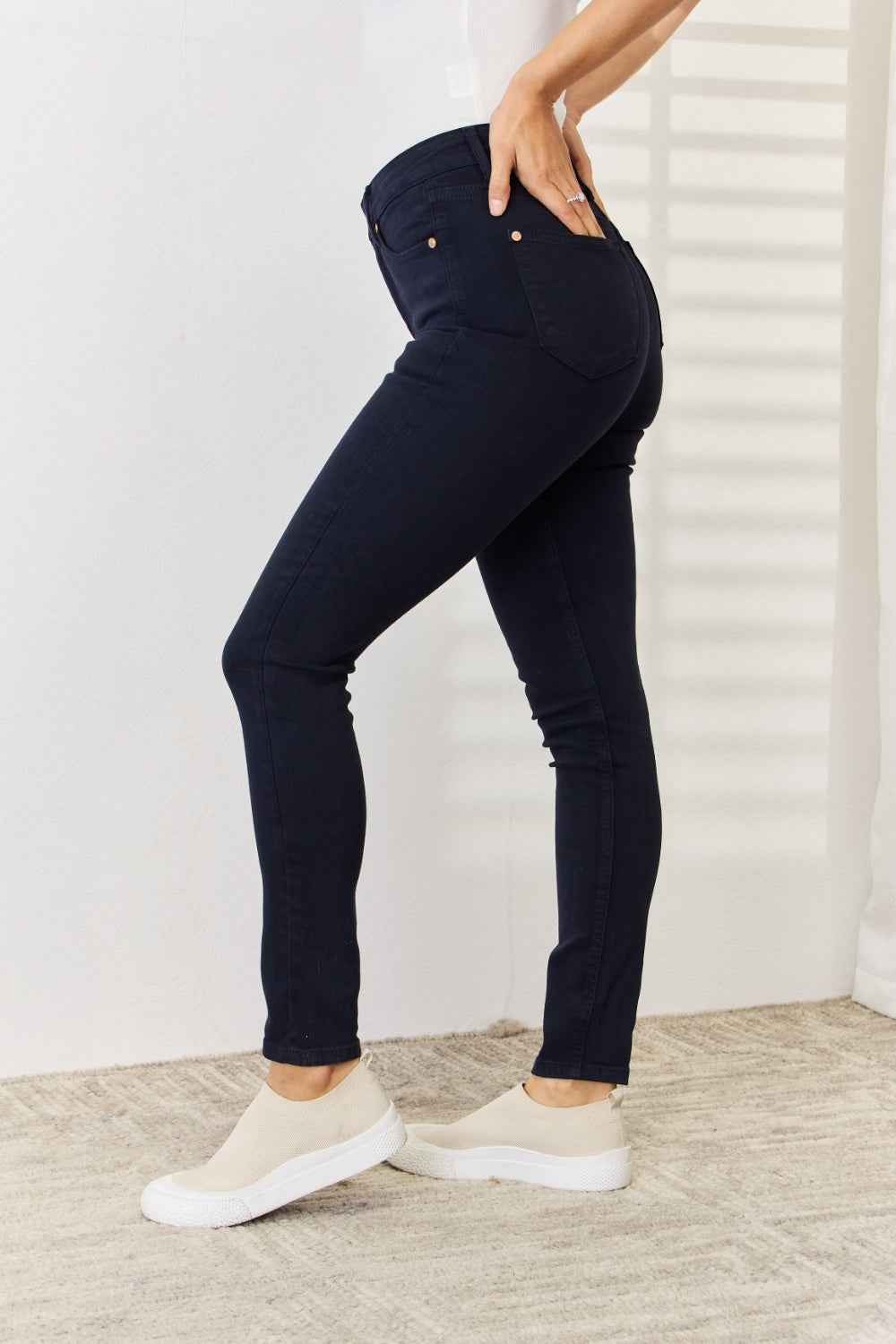 Judy Blue Tummy Control Skinny Jeans - Full Size Garment Dyed Women's Jeans
