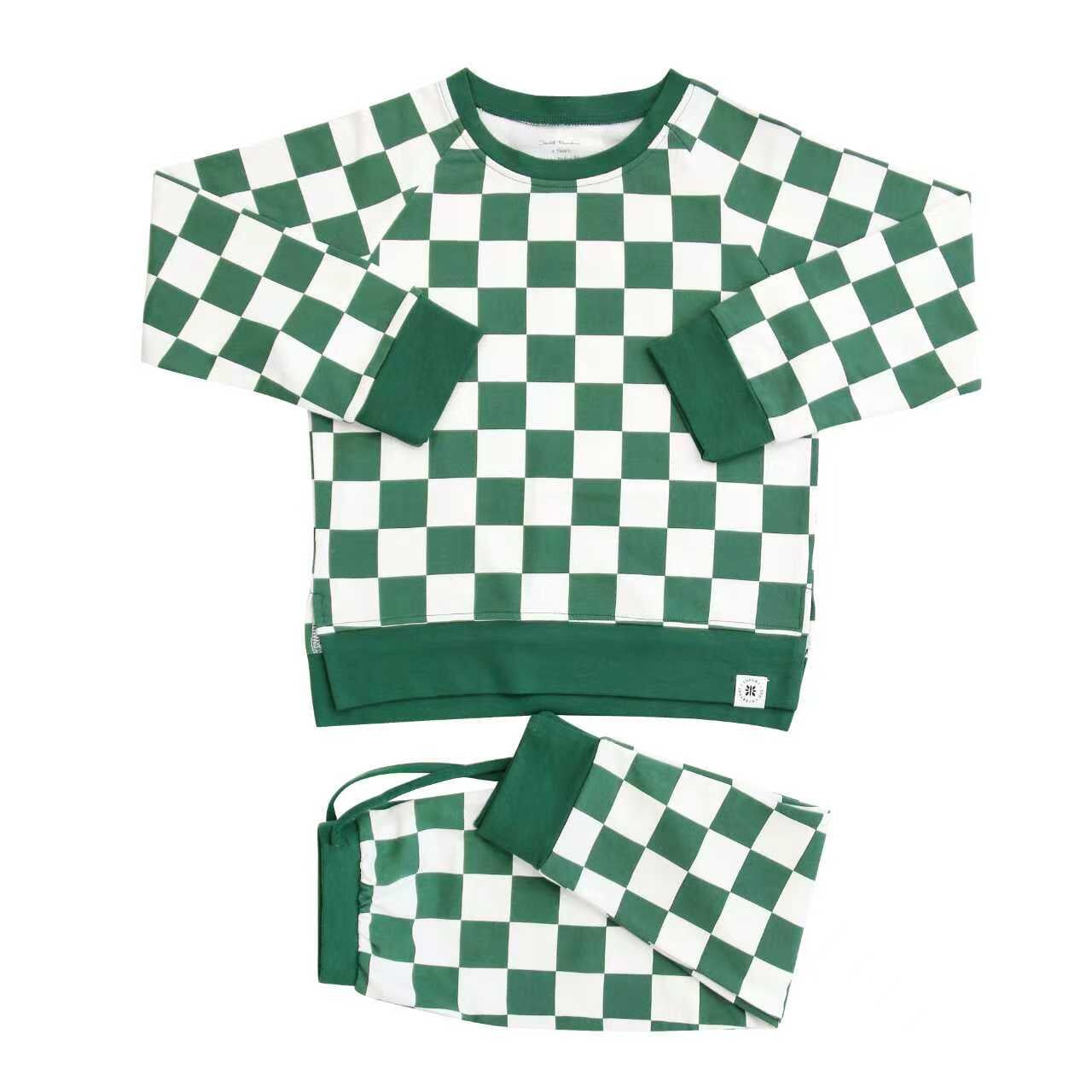 Checker Greatest Green Crew Neck Jogger Set