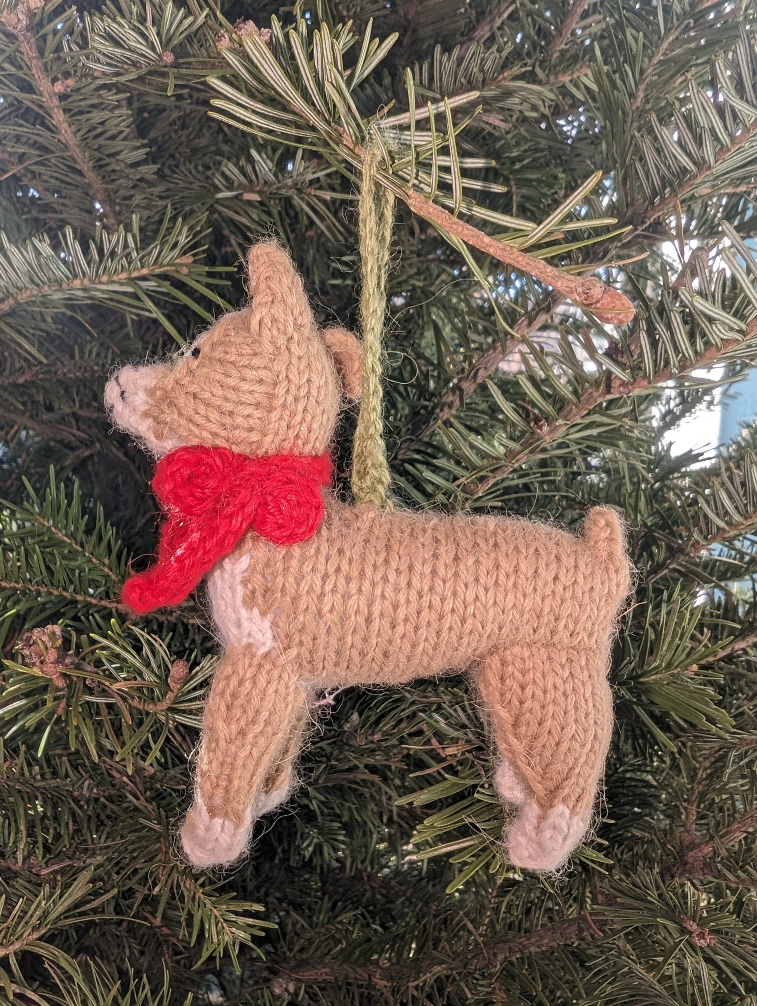 Chihuahua Dog Hand Knit Christmas Ornament Arcadia Home