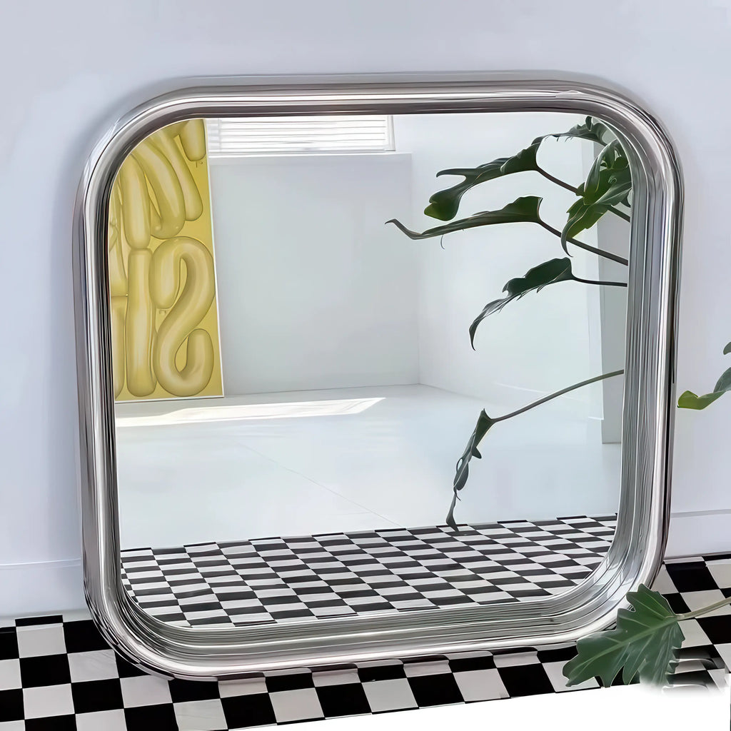 Chrome Bold Square Mirror