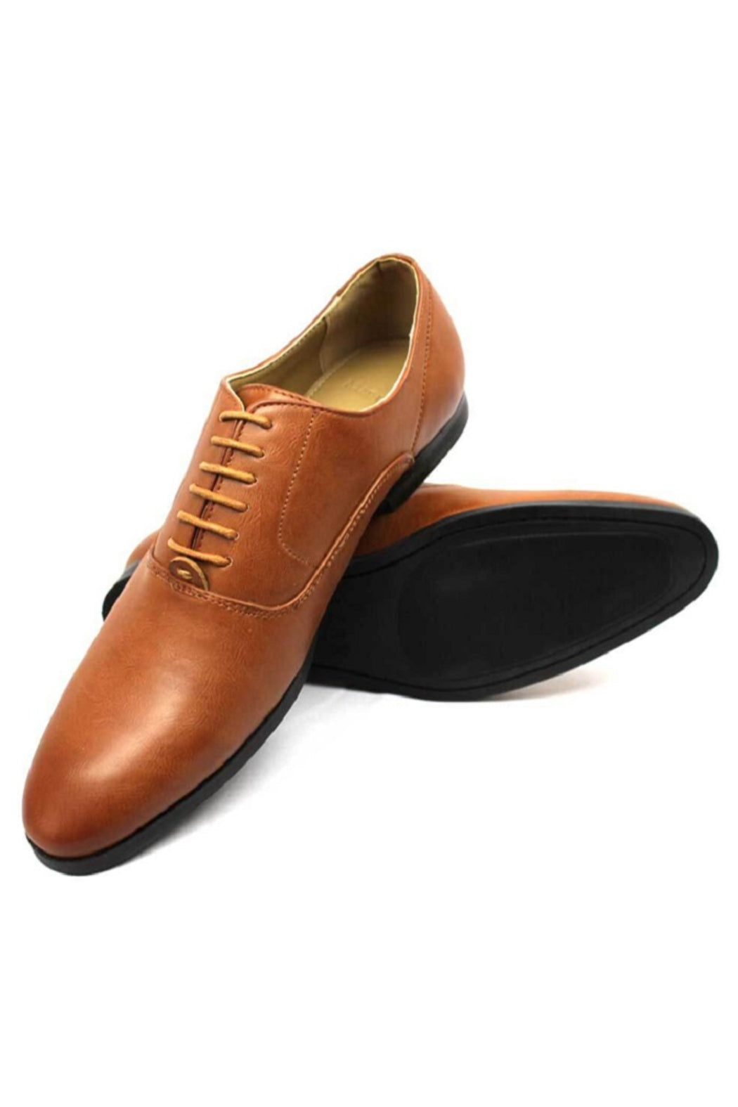 Cognac Round Toe Dress Shoes