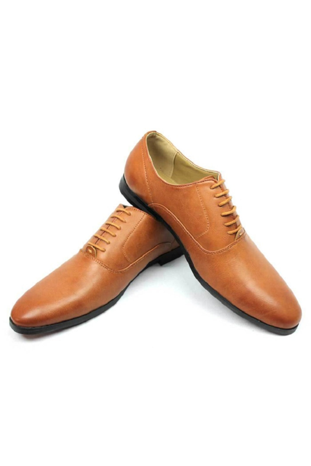 Cognac Round Toe Dress Shoes