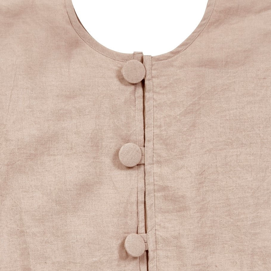 Handmade Concentric Nailhead Circles Linen Christmas Tree Skirt Natural 60" Arcadia Home