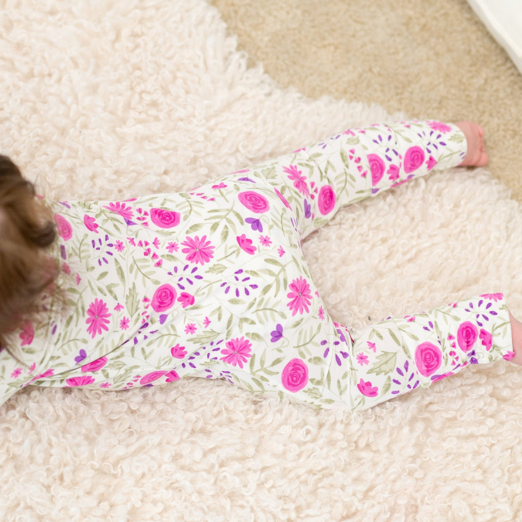 Sweet Purple Flowers Convertible Romper