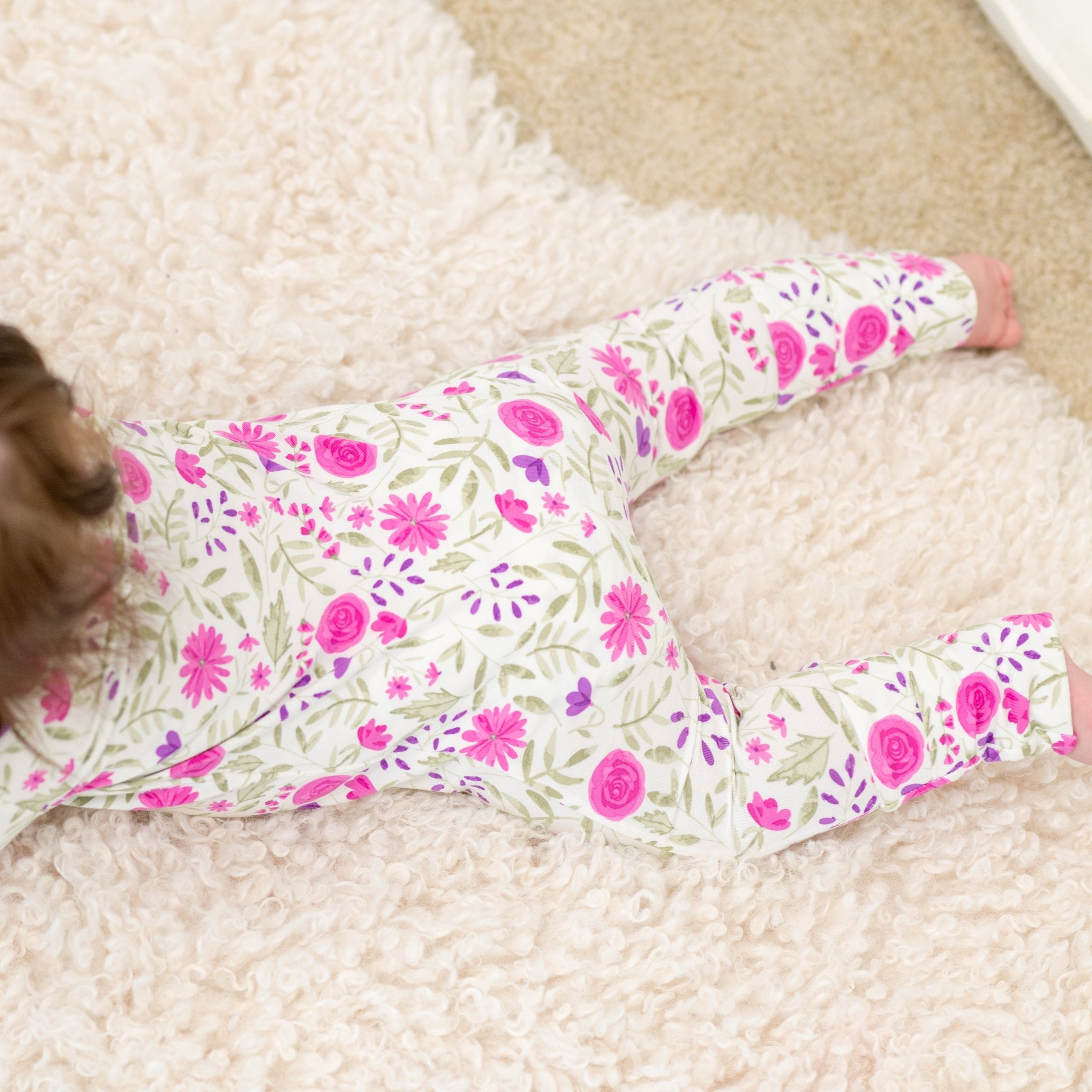 Sweet Purple Flowers Convertible Romper