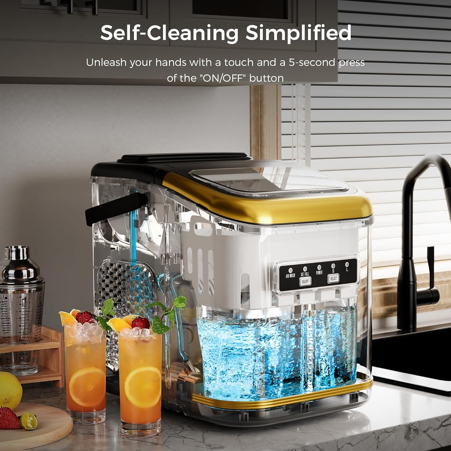 Countertop Ice Maker 9 Bullet Ice Cubes in 6 Mins,  Z5812K