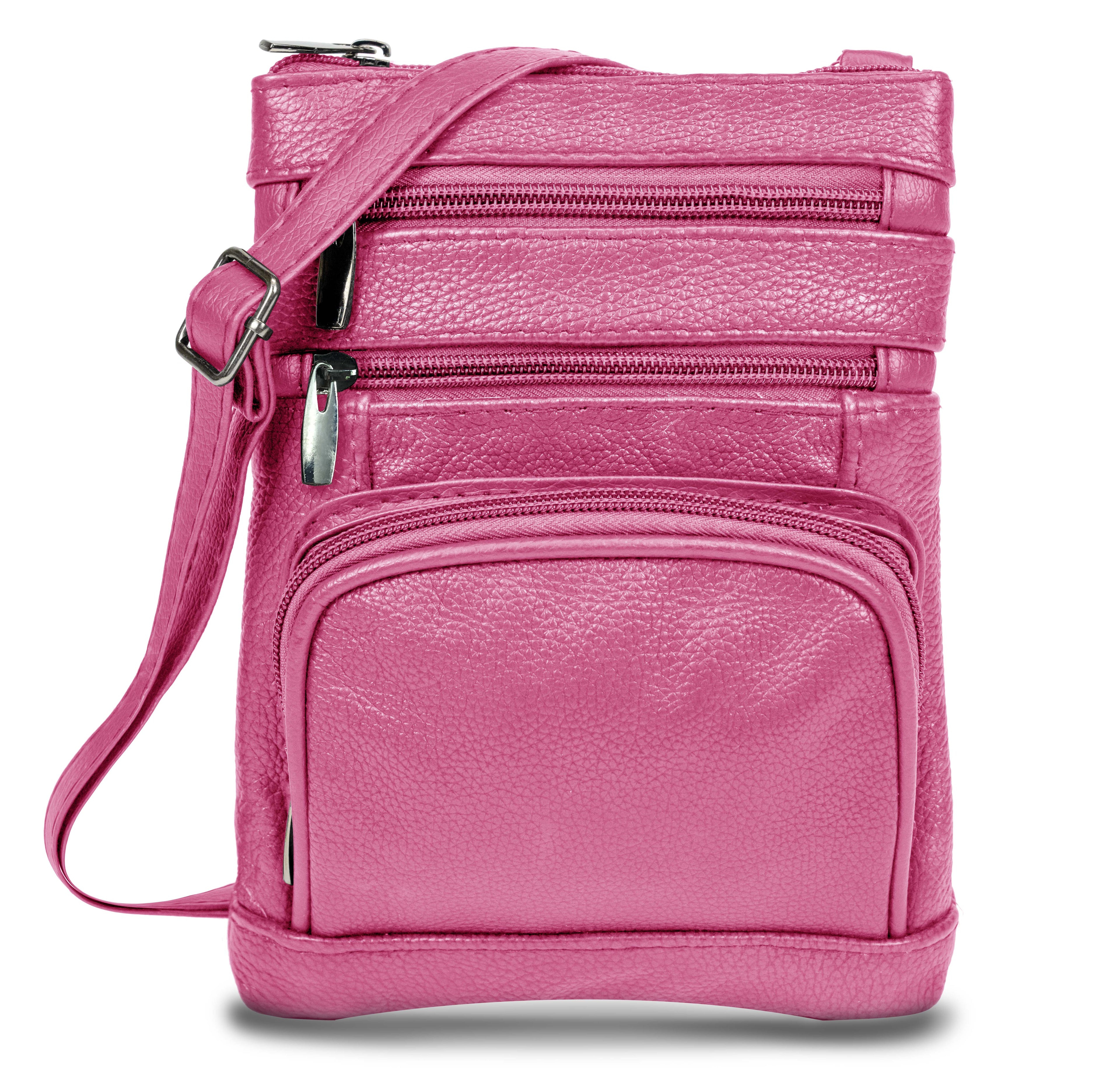 Krediz Genuine Leather Cross Body Handbag - Soft & Durable Crossbody Bags- 3 Sizes Multiple Colors