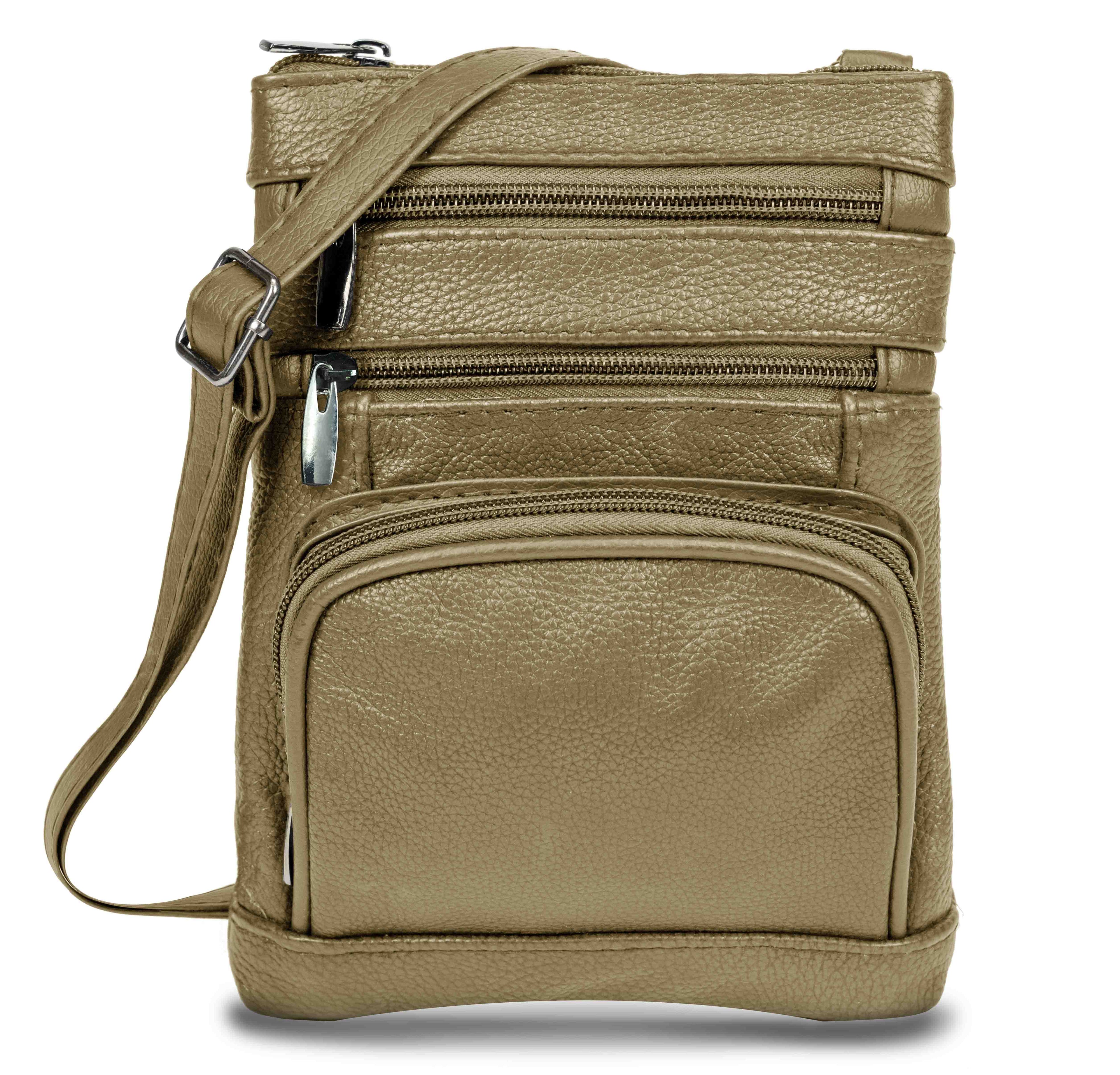 Krediz Genuine Leather Cross Body Handbag - Soft & Durable Crossbody Bags- 3 Sizes Multiple Colors