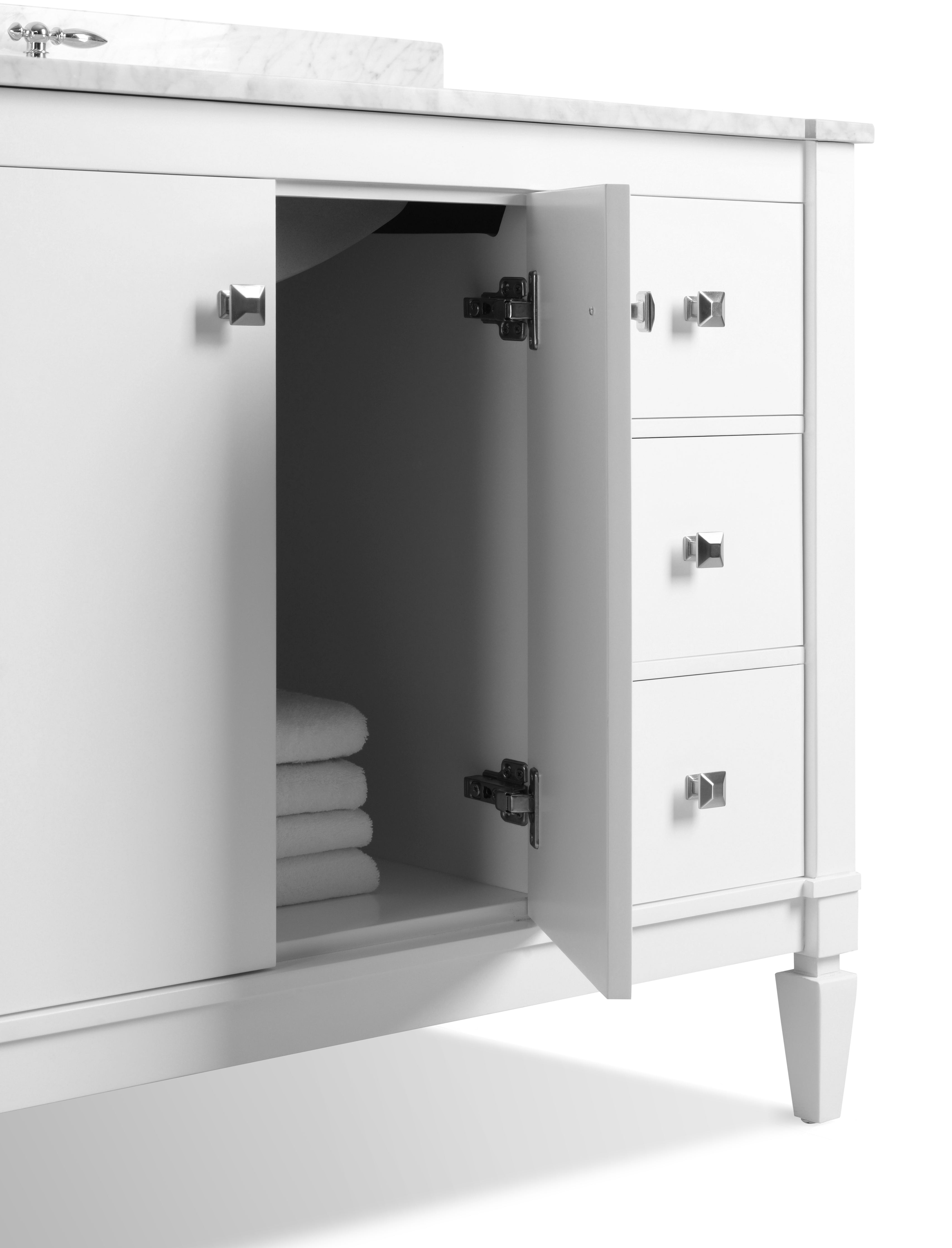 Kayleigh Bathroom Vanity with Sink and Carrara White Marble Top Cabinet Set
