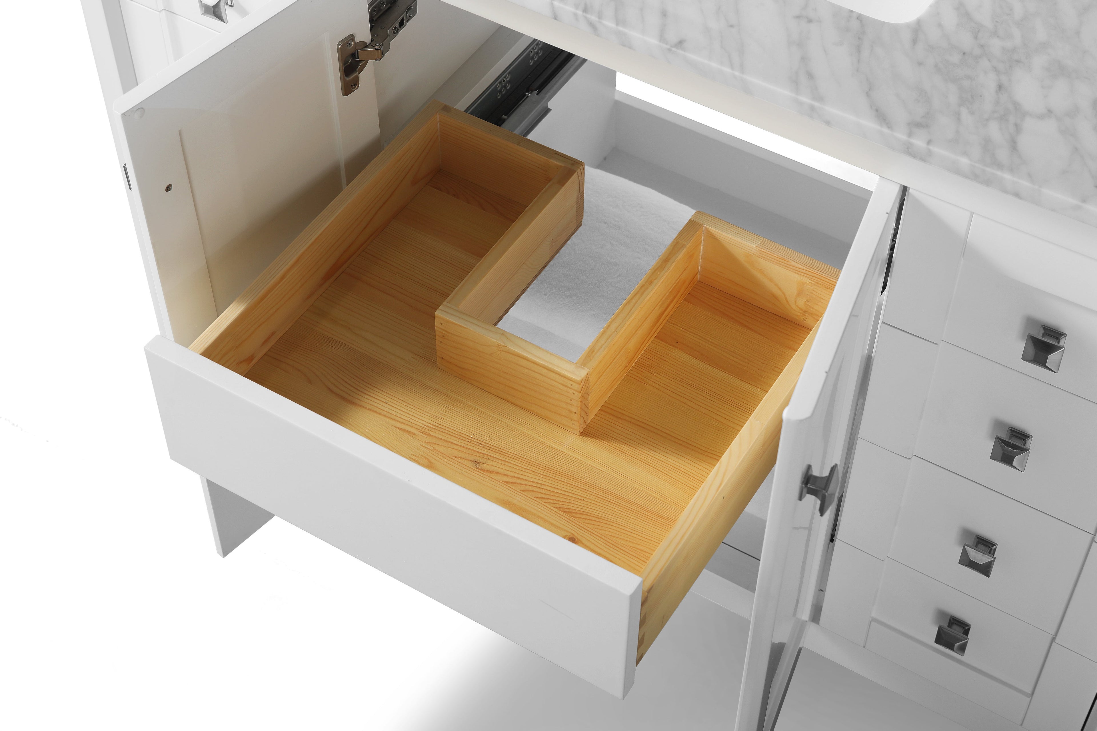 Shelton Bathroom Vanity with Sink and Carrara White Marble Top Cabinet Set