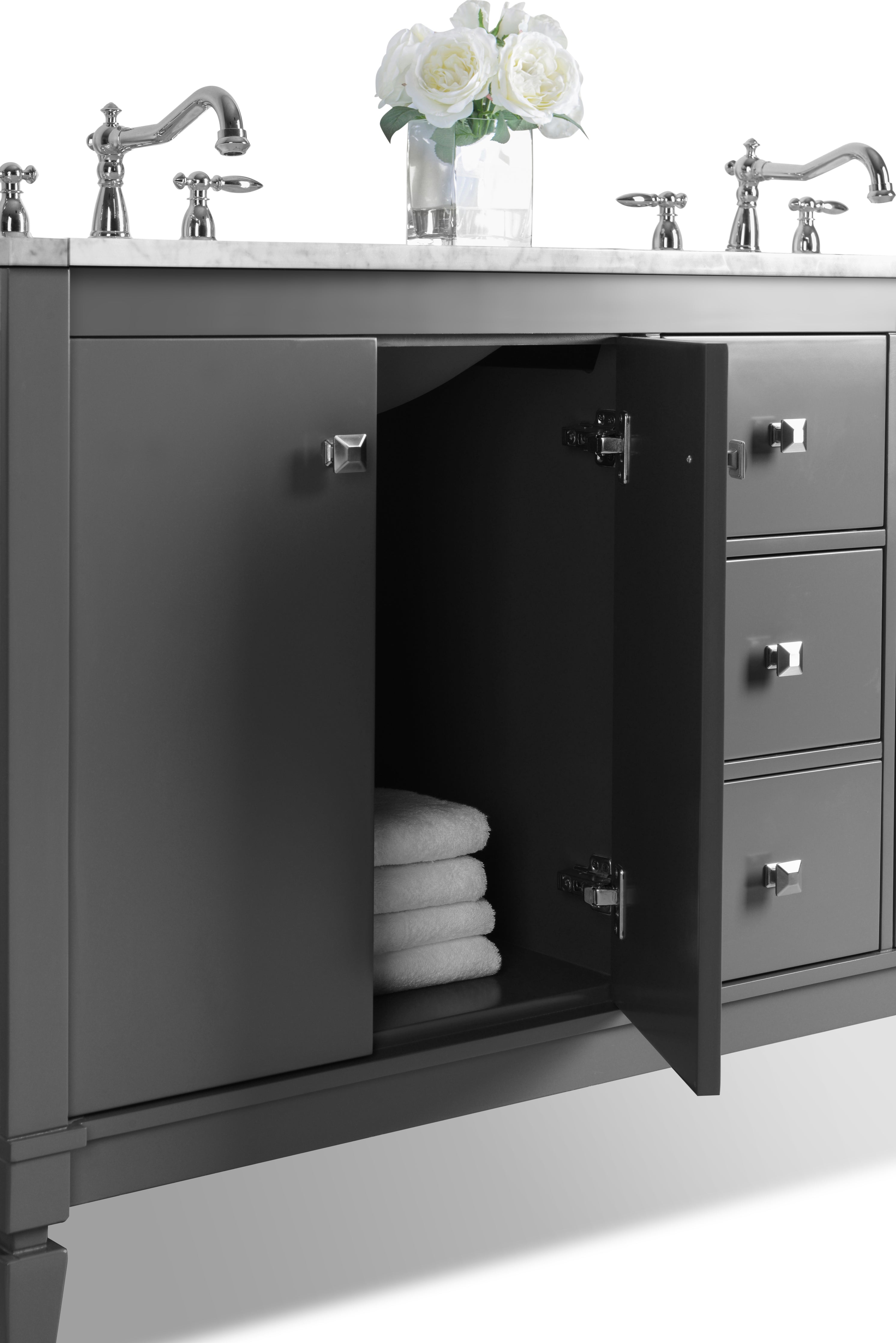 Kayleigh Bathroom Vanity with Sink and Carrara White Marble Top Cabinet Set