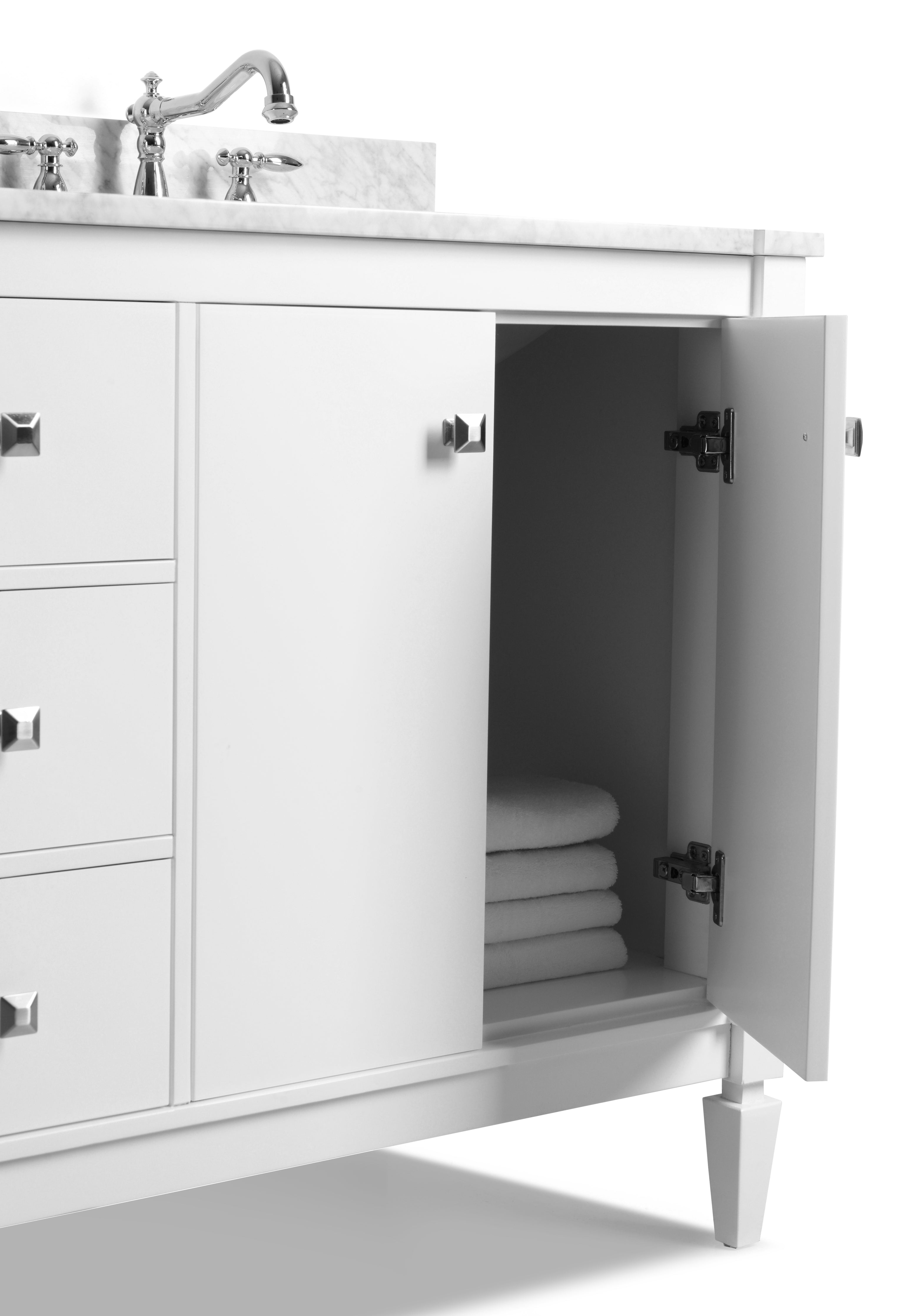 Kayleigh Bathroom Vanity with Sink and Carrara White Marble Top Cabinet Set