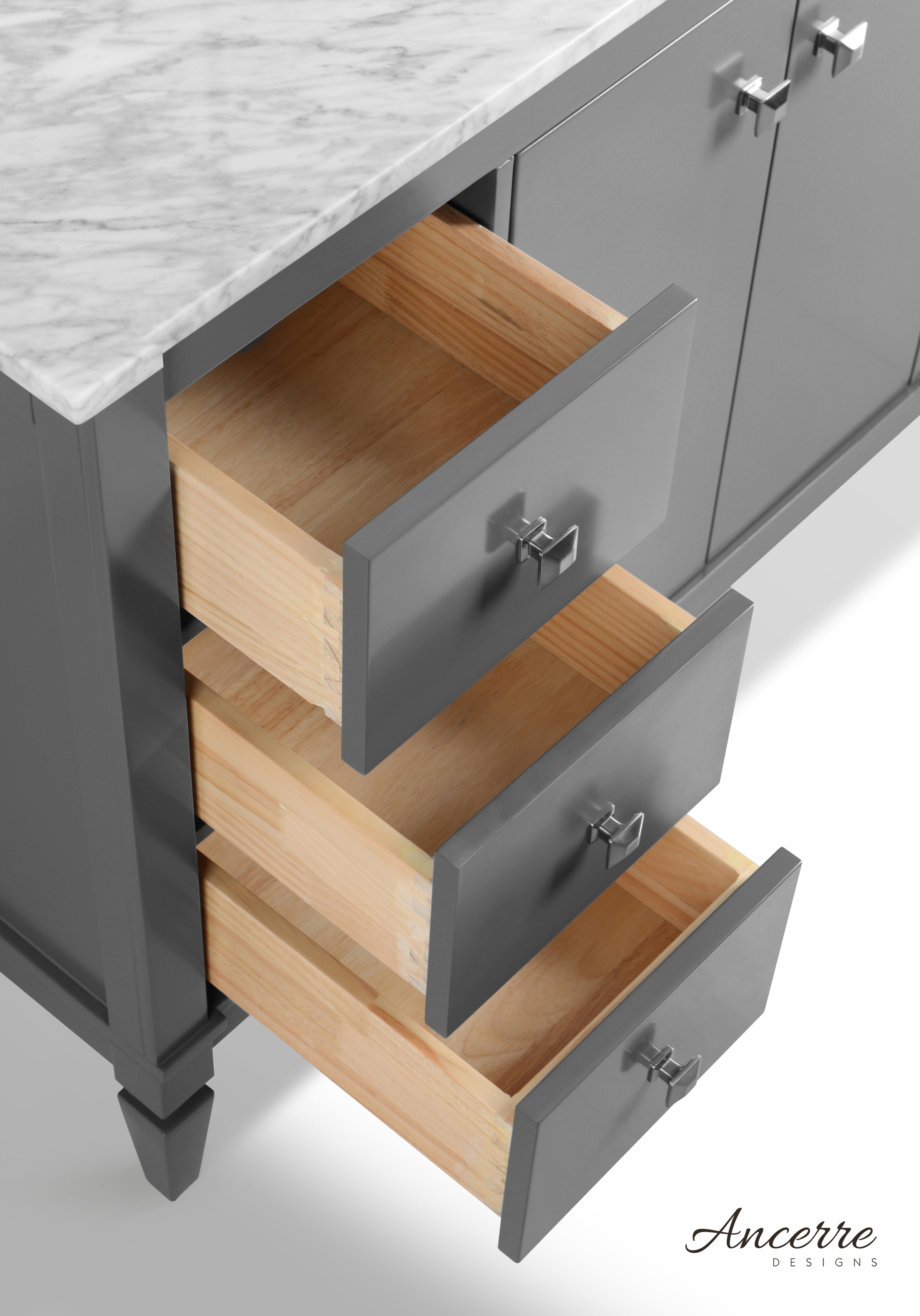 Kayleigh Bathroom Vanity with Sink and Carrara White Marble Top Cabinet Set